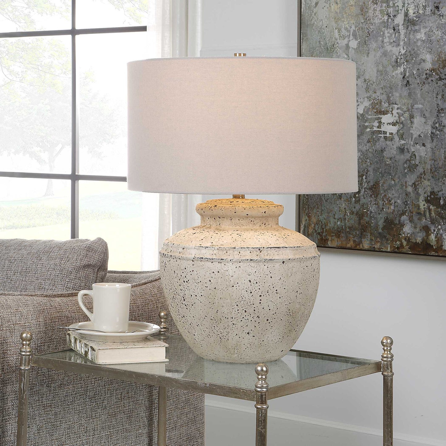 Abbyson Home Artifact Aged Stone Table Lamp