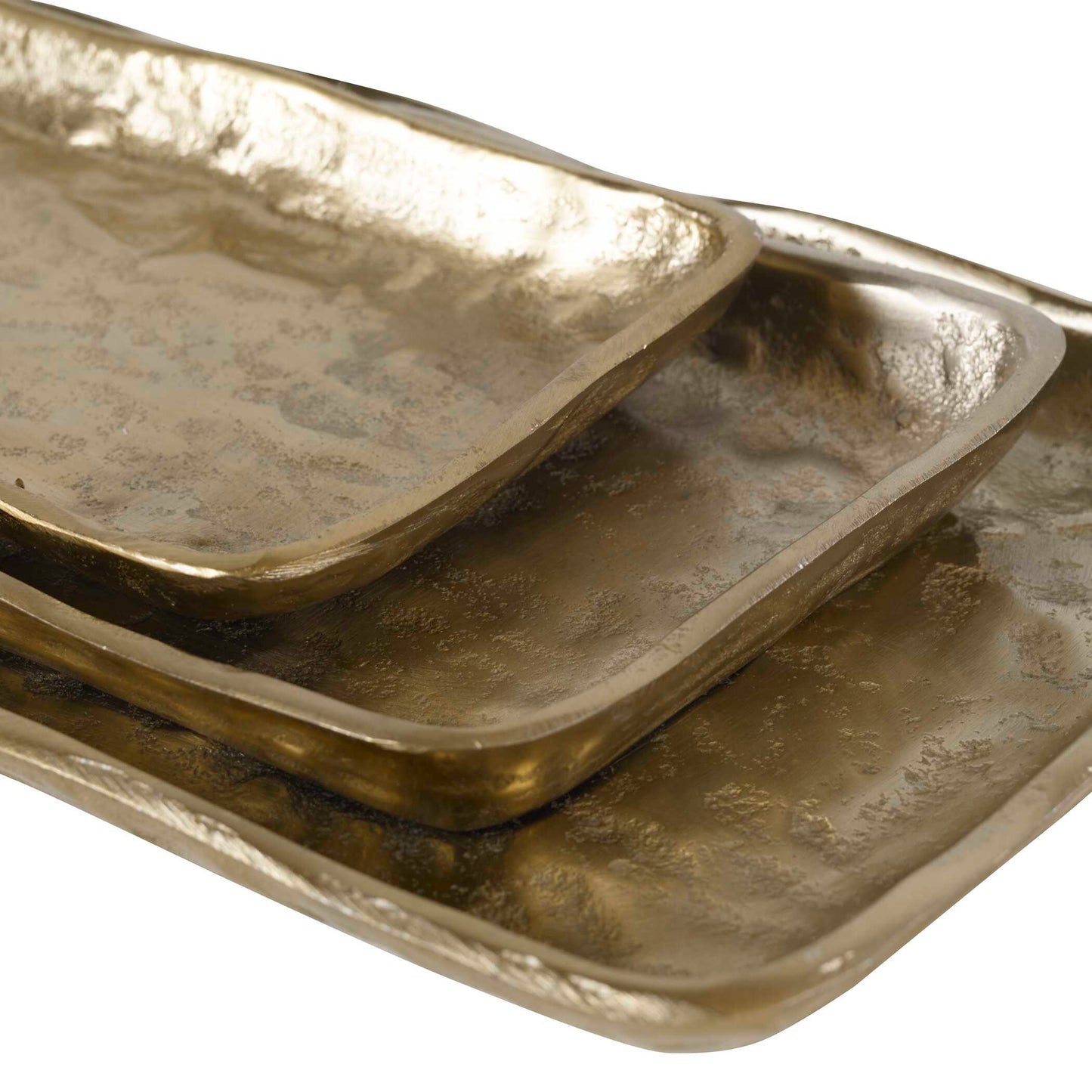 Abbyson Home Artisan Antique Gold Trays Set/3