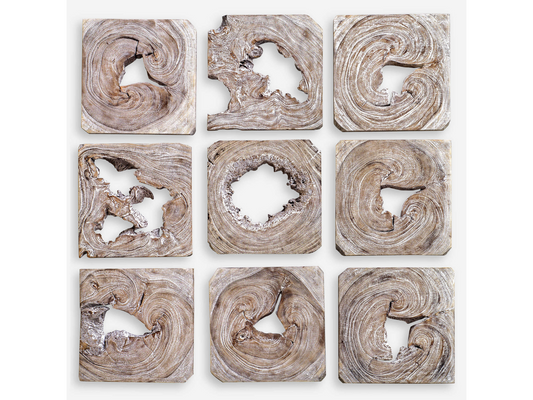 Abbyson Home Bennett Wood Wall Art, Set of 9