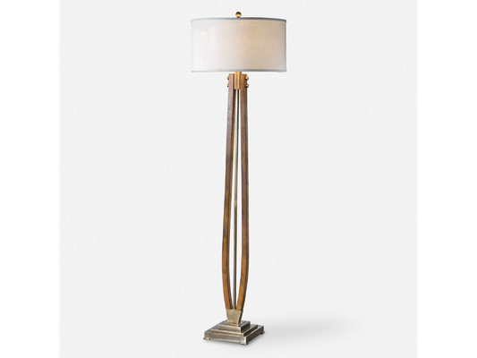 Abbyson Home Boyle Burnished Wood Floor Lamp