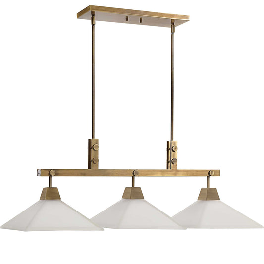 Abbyson Home Brookdale Industrial 3 Light Linear Chandelier