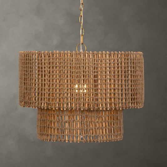 Abbyson Home Biswas Woven Jute 1 Light Pendant